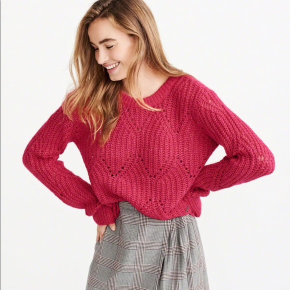 lofty puff sleeve crew sweater